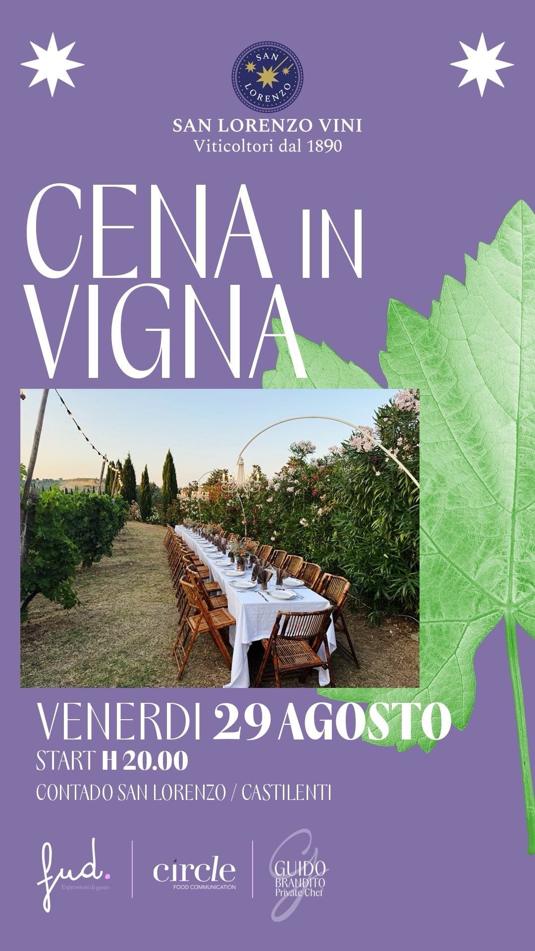 Cena in Vigna - VENERDI' 29 agosto