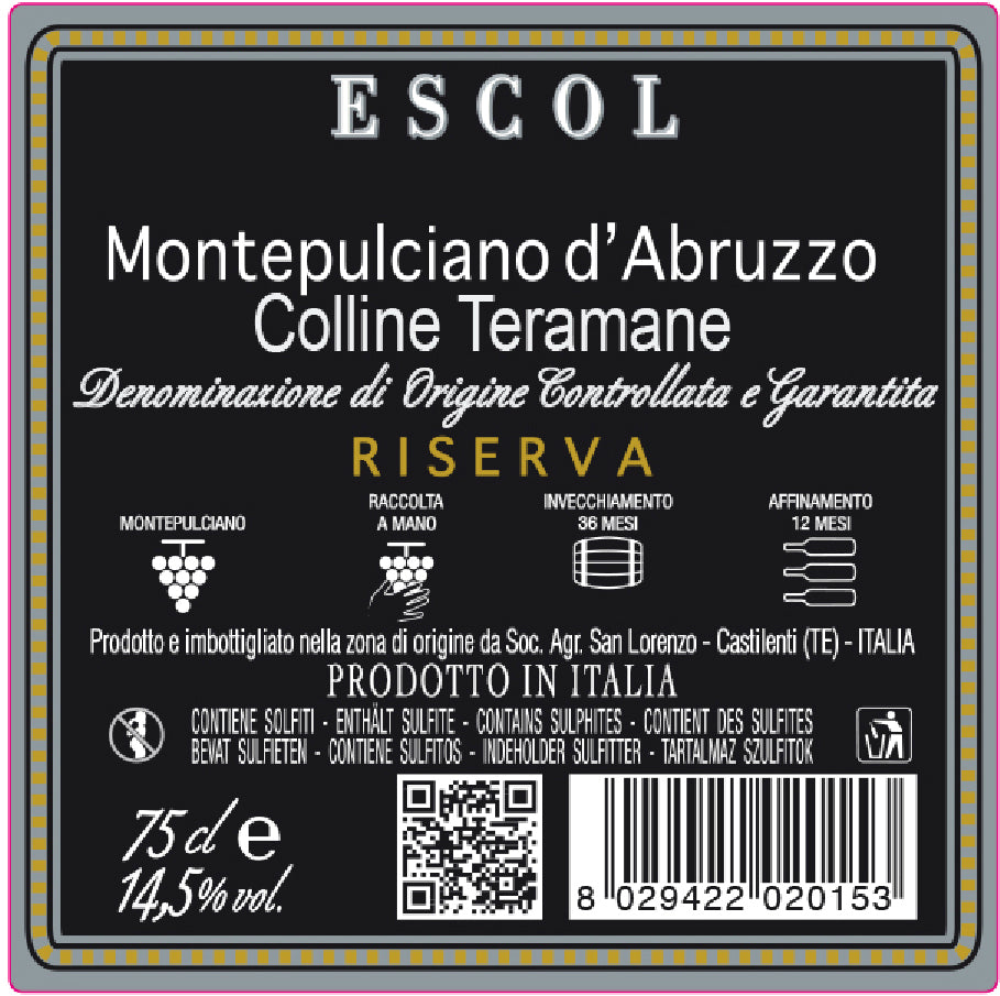 Escol Montepulciano Riserva DOCG 1,5L con Scatola