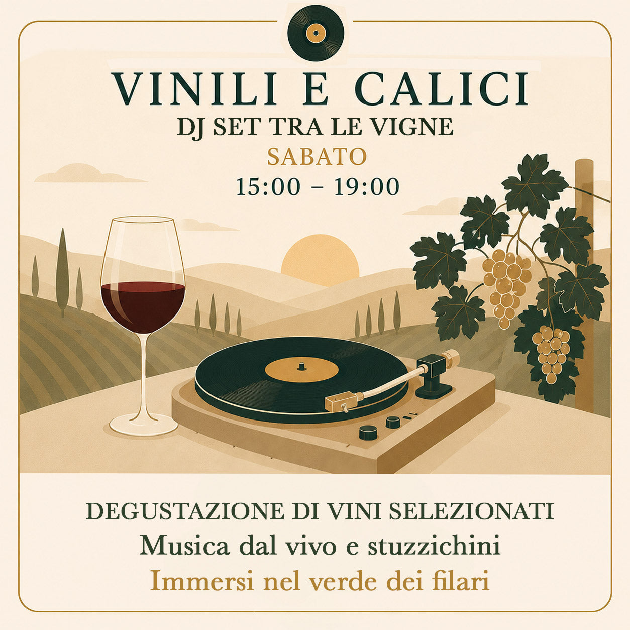 SABATO 30 maggio- Calici e Vinili